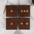 Wood Retro British Light Switch Socket Bedside Wall Lamp Switch LED Dimmer Pure Brass Toggle Switch Board. 