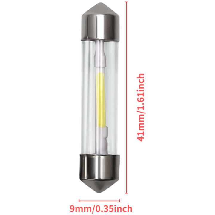 4pcs%20Led%20Festoon%2031MM%2036MM%2039MM%2041MM%20C5W%20C10W%20COB%20Glass%20Led%20Bulbs%20Housing%20Dome%20Lamp%20Door%20Trunk%20Car%20License%20Plate%20Light%206000K%2012V%20-%20Image%208