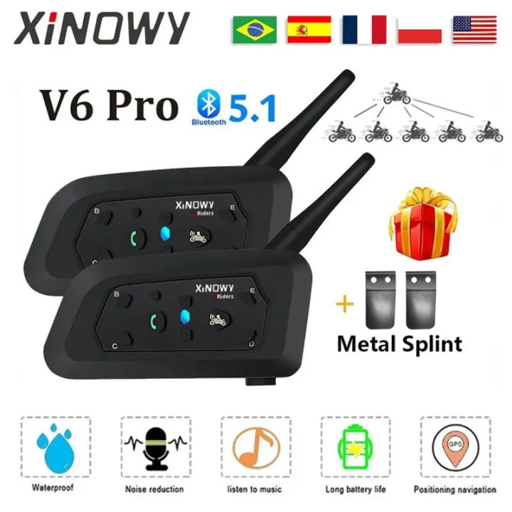 XINOWY%20V6%20PRO%20Motorcycle%20Bluetooth%20Helmet%20Intercom%20Headset%201200M%20Interphone%20Communicator%20for%206%20Riders%20Waterproof%20Music%20Player%20-%20Image%202