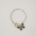 Korean Retro Butterfly Bracelet for Women | OT Buckle Chain Long Hollow Bracelet.