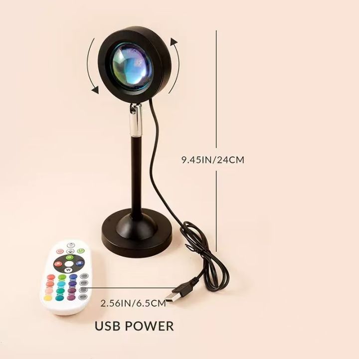 1%20PCS%20Sunset%20LED%20Projection%20Light%20Remote%20Control,%2016-color%20Environment%20USB%20Plug%20Night%20Light,%20Bedroom%20Decor%20Background%20Wall%20Photo%20-%20Image%204
