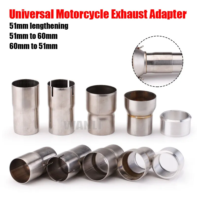 Universal Motorcycle Exhaust Muffler Adapter Escape 51mm to