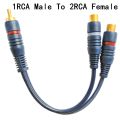 Line Cooper Wire 2 RCA Female To 1 RCA Male Splitter Cable Audio Splitter Distributor Converter Speaker Gold Cable Cord. 