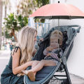 Baby Stroller Folding Umbrella UV Sun Rain Protection Parasol 360 Degrees Adjustable Universal Stroller Sunshade Canopy CoverBab.