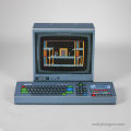 Model of a Classic Computer Amstrad Cpc 4641, Paper Model, Paper Doll, Papercraft (for Cutting and Assembling Yourself). 