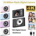 Retro CCD 24 Million Pixels Camcorder 4K Digital Camera 16x Zoom Compact Cameras Auto Focus for Adult Beginners Kids Photograph.