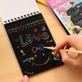 Small Scratch Note Pad Rainbow Scratch Art Papers for Kids Arts and Crafts Rainbow Scratch Art Notebooks and 4 Styluses Cute Unique Gift Idea for Kids Girls Boys Women or Anyone. 