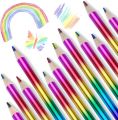 10 Pcs Rainbow Colored Pencils, 4 Color in 1 Pencil .Suitable for Schools, Students, Sketching, Doodling, Coloring, Painting.. 