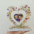 Resin photo frame with the photo (heart ❤️ shape). 