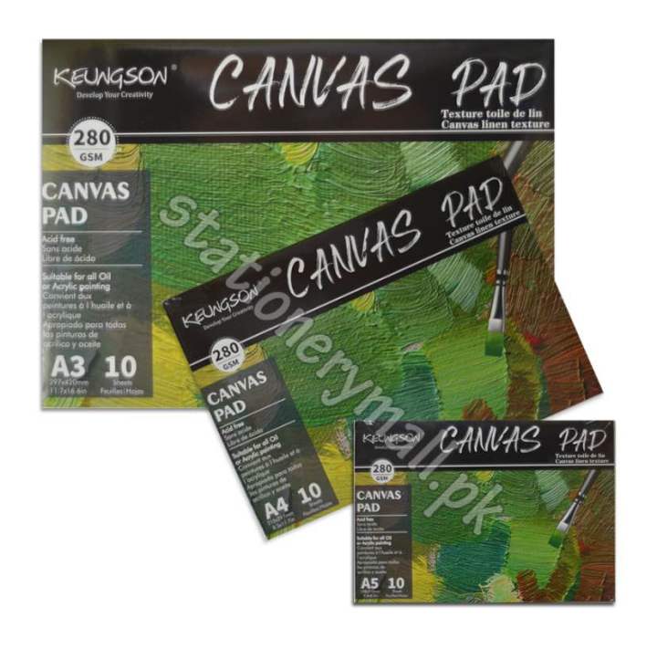 KEUNGSON Canvas Pad, Textured Paper 280g for Oil & Acrylic Painting.