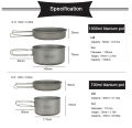 APG Ultralight Titanium Pan Outdoor Camping Titanium Bowl Set Folding Handle Cookware. 