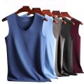Mens Underwear 37° Heating Fiber Plus Velvet Seamless Vest Men's Winter Slim Warm Bottoming Shirt Men's Speed Thermal Underwear. 