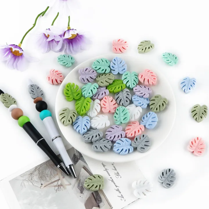 5Pcs%20New%20Cartoon%20Silicone%20Beads%20Big%20Leafs%20Loose%20Focal%20Beads%20DIY%20Bracelet%20Keychain%20Necklace%20Pen%20Accessories%20For%20Jewelry%20Making%20-%20Image%204