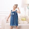 1pc Kids Bath Towel Wrap , Cute Bunny Ears Microfiber Bath Skirt for Girls Age 6-12, Ultra-Soft Absorbent Skin-Friendly 250gsm.