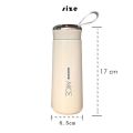Nice Water Bottle, 400ml Glass Bottle with Silicone Plastic Shell, Leak Proof, BPA Free | Glass Inner Liner | Ideal for School or College | (Pack of 1)(Random Color). 