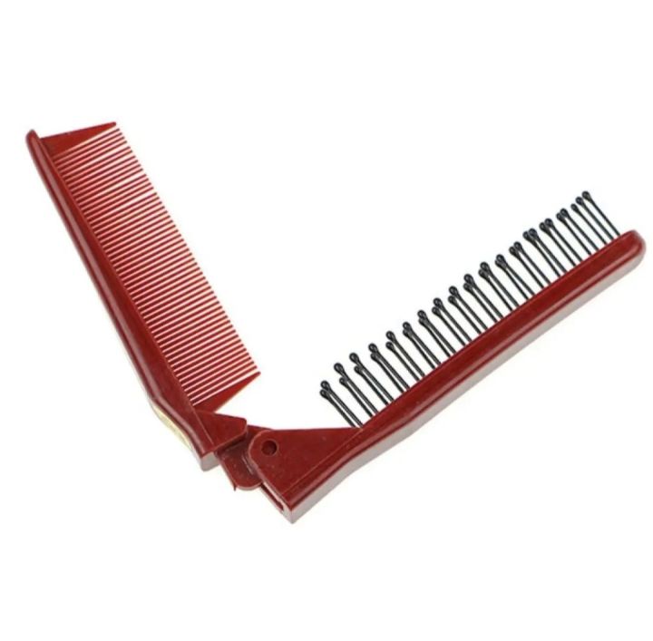 Portable Folding Foldable Hair Brush Mini Comb Mini Travel Round Brush Double Headed small Comb