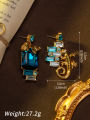 1 Pair of Vintage Inlaid Blue Rhinestone Ab Reptile-Shaped Exquisite Earrings Suitable for Women's Daily Wear and as a Birthday  for a Girlfriend. 