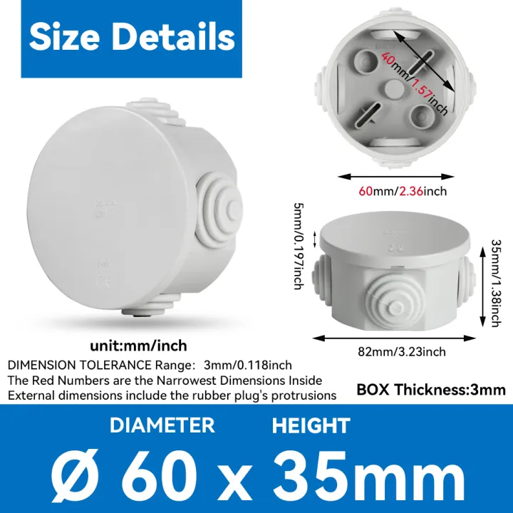 CILIA%201pc%20Waterproof%20Junction%20Box,%20IP55%20Outdoor%20Electrical%20Box,%20Durable%20PC%20Plastic%20Enclosure%20for%20Indoor/Outdoor%20Use,%20No%20Openi%20-%20Image%203