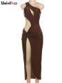 Weird Puss Irregular Knot Dress Women Summer Hollow Waistless Sleeveless High Waist Stretch Midnight Party Coquettish Vestidos.