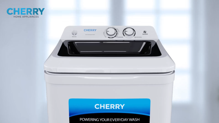 Cherry CW-410 10KG Semi Automatic Washing Machine with 10 Years Brand Warranty | Shower Wash & Lint Filter Technology |  Double Storm Pulsator | Energy Saving Motor | Double Layer Shock Proof Plastic Body