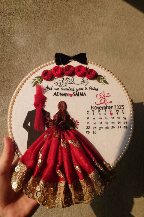 Customized%20Shadi%20Mubarak%20Hand%20Embroidery%208-Inch%20Wooden%20Frame%20%7C%20Personalized%20Wedding%20Gift%20-%20Image%203