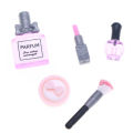 5 pieces/set of dollhouse mini makeup set: 1/12 mini lipstick perfume puff nail polish makeup brush model OB11 accessories.