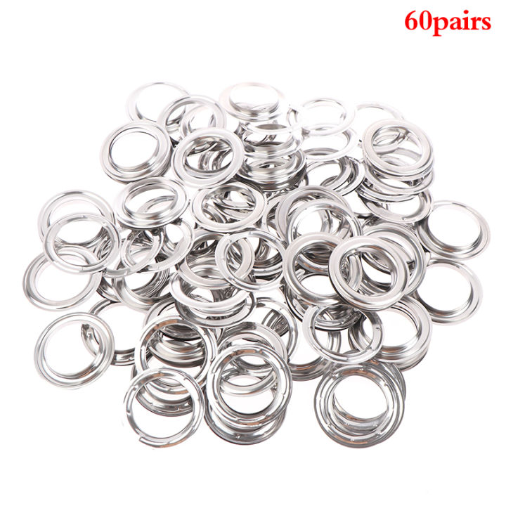 10/30/60pairs Eyelet Curtain Rings Curtain Grommet Top Silvery Metal Ring Header Curtain Accessories  4cm inner diameter