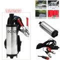 12V/24V DC Fuel Transfer Pump Diesel Oil Water Submersible Electric Motor for Car Camping Fishing  Stain Steel Shell Portable. 