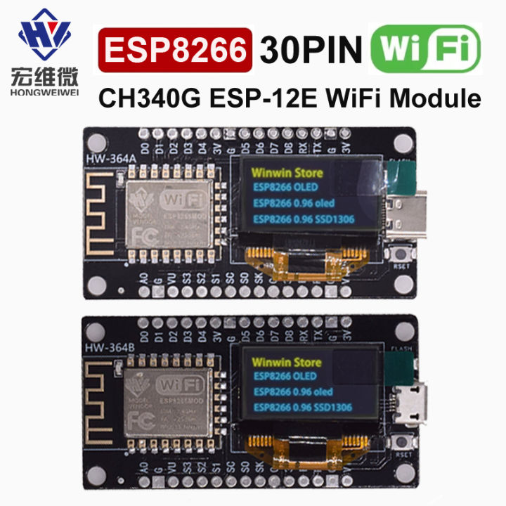 NodeMCU ESP8266 Development Board With 0.96 Inch OLED Display CH340G ...