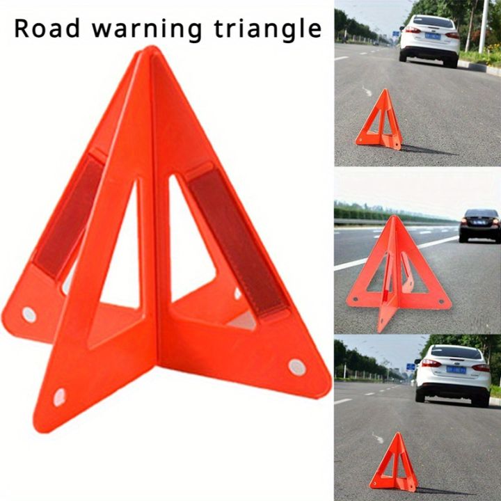 Car Emergency Breakdown Warning Triangle Reflective Safety Hazard Car Tripod Foldable Stop Sign Reflector Cars Stop Sign Stand