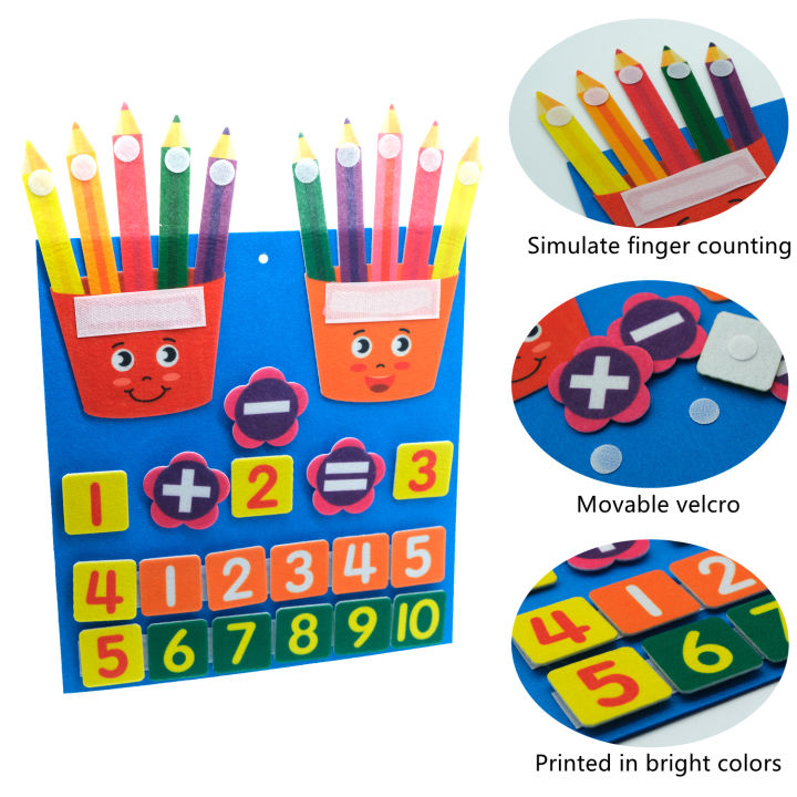 Kids Montessori Toys Felt Board Finger Numbers Counting Toy Learn ...