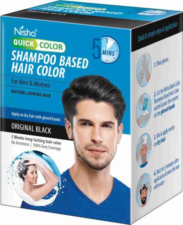 Nisha%20Quick%20Color%20Shampoo%20Based%20Hair%20Color%20For%20Men%20&%20Women%20Natural%20Looking%20Hair%2020ML%20Each%20Sachet%20(10%20Sachet%20in%201%20Box),%20Black%20-%20Image%203
