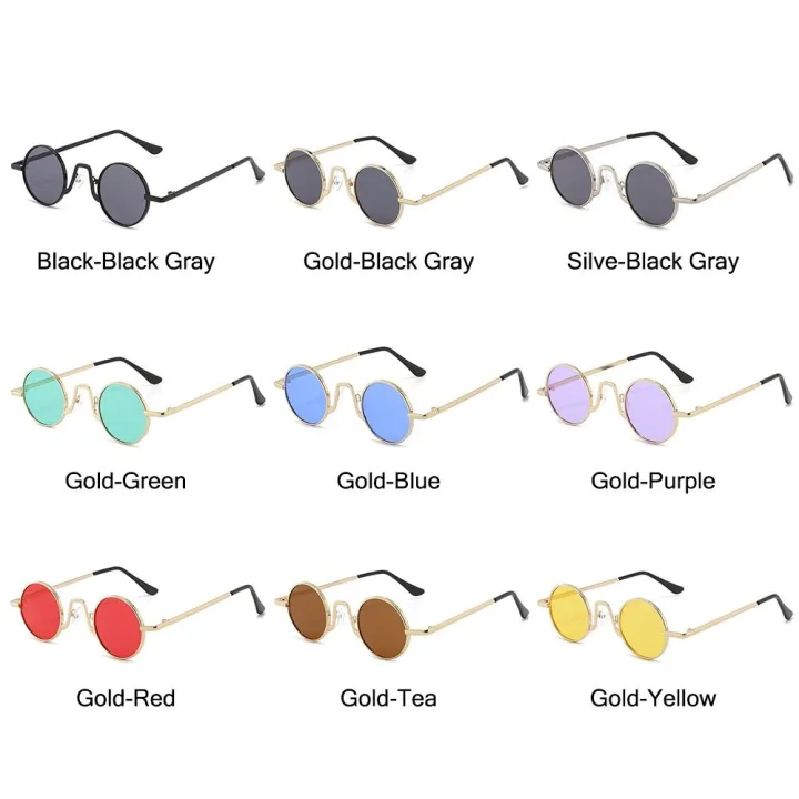 Metal%20Hippie%20Sun%20Glasses%20UV400%20Protection%20Punk%20Eyewear%20Small%20Round%20Sunglasses%20for%20Women%20&%20Men%20Circle%20Retro%20Shades%20Sunglasses%20-%20Image%204