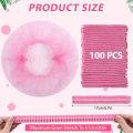 100PCS Disposable Non-Woven Bouffant Caps 21Inchs Hair Bath Shower Caps Elastic Dust Head Cover Nets for Women Beauty Salon Spa.