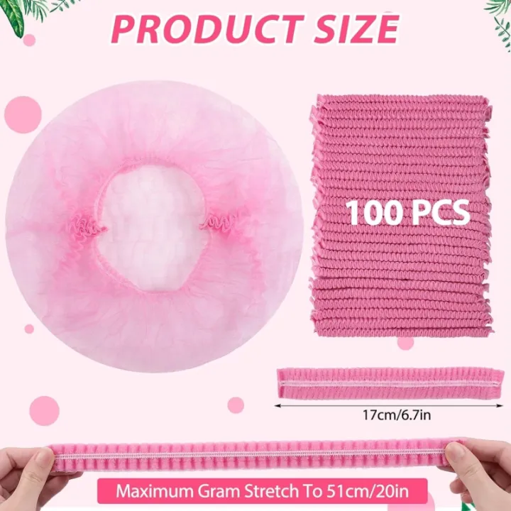 100PCS%20Disposable%20Non-Woven%20Bouffant%20Caps%2021Inchs%20Hair%20Bath%20Shower%20Caps%20Elastic%20Dust%20Head%20Cover%20Nets%20for%20Women%20Beauty%20Salon%20Spa%20-%20Image%204