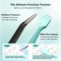 Precision Lower Lash Applicator Beginner Eyelash Tweezers with Flat Wide Tips Premium Stainless Steel Lash Applicator Non-Slip. 