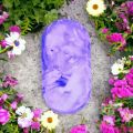 "Ivory Whisper with Royal Plum Marble Lavender/ Purple Oval Tray". 