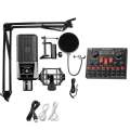 V8s Professional Sound Card with AUTNE HTLCA LCT 240 Studio Condenser Microphone for Karaoke, Live Podcasts, and Recording. 