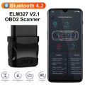Car engine fault code reader ELM327 V2.1, OBD2 scanner, Bluetooth 4.2, car scanner, IOS/Android EOBD fault code scanner.