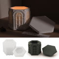 2pcs/Set Vintage Rome Storage Box Silicone Mold Cement Candle Jar Vessel Concrete Mold Guardian Angel Pen Holder Plant Pot Mold. 