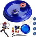 Famous Quality 4 in 1 Metal Beyb Toy Set with Stadium and 2 Launchers (4 Blade, Beyb) (Multi_Color) for Kid. 