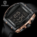 FOXBO 2025 mens watches waterproof sports electronic watches alarm clock LED digital silicone band dial watches for men reloj. 