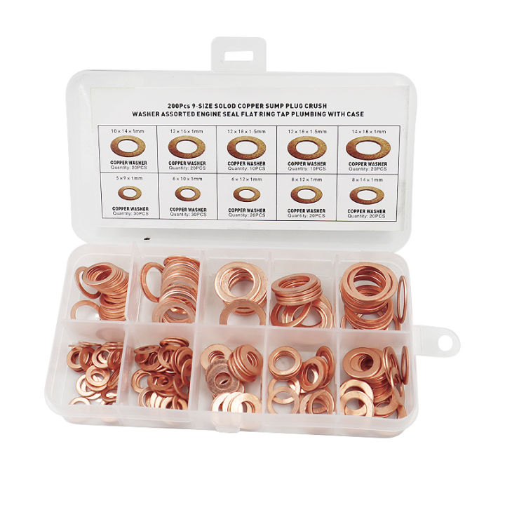 200pcs%20Copper%20Washer%20Gasket%20Nut%20&%20Bolt%20Set%20-%20Perfect%20For%20Sump%20Plugs%20-%20Includes%20Box%20&%20Assorted%20Sizes%20(M5/M6/M8/M10/M12/M14)%20-%20Image%203