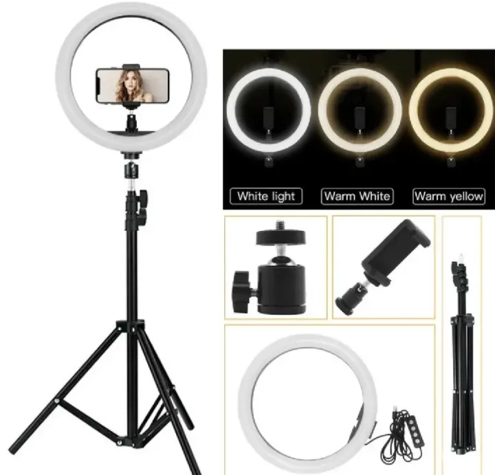 12%20Inch%20LED%20Ring%20Light%20with%20Adjustable%20Stand%20&%20Phone%20Holder%20for%20Live%20Streaming,%20Video%20Recording,%20Photography,%20and%20Makeup%20Tutorials%20-%20Image%203