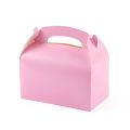10/30/50PCS Handle Treat Box Biscuit Baking Paper Candy Cookie Box for Guests Birthday Party Pink Goodies Bag Packaging Favors.
