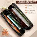 Magnetic Attraction Zipper Leather Card Slot Wallet for iPhone 17     Phone MagSafe Magnetic Phone Bag. 