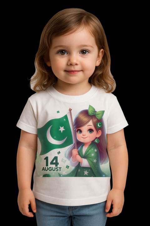 Baby Girl Pakistan Flag Sticker Patch Independence Day Special