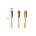 1/3PCS Small Solid Wood Long Handle Boar Bristle Nail Brush - Natural Portable Hand Care Tool for Nail Gap Cleaning. 