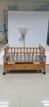 Baby Compact Folding Wooden Window Crib with Safety Gate, Natural. 
