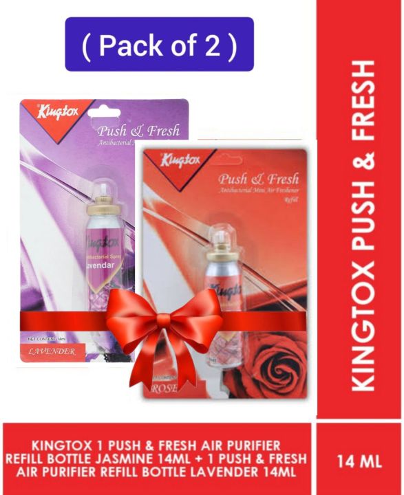 Kingtox Push & Fresh Mini Air Freshener Refill - Lavender + Rose (  Pack of 2 )